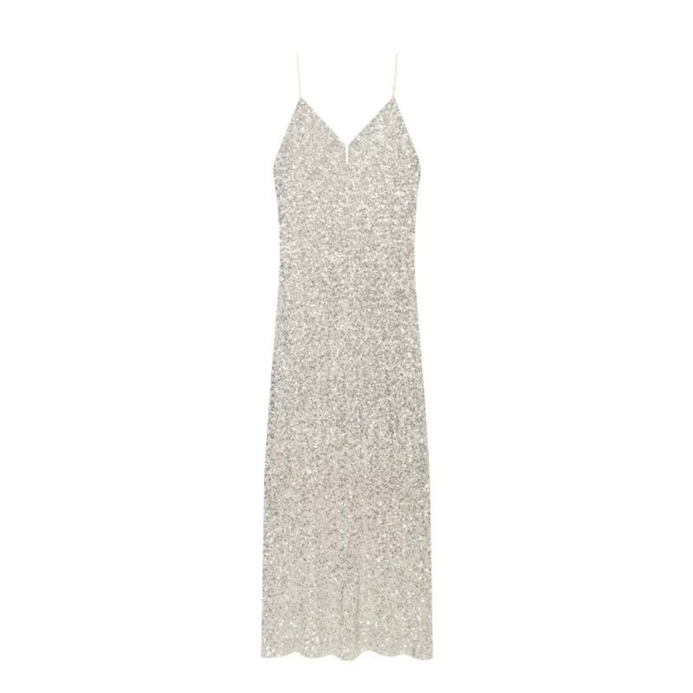 ZARA Luxury Sequin Bodycon Spaghetti Strap Dress